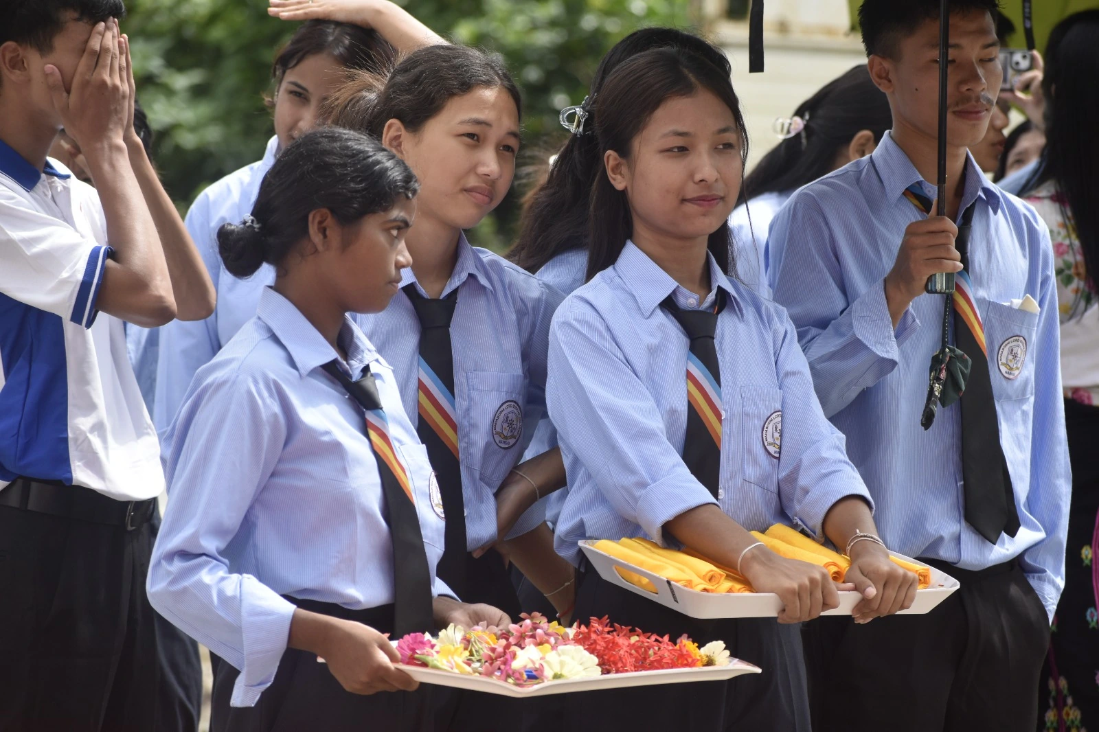 Students participating in a campus programme